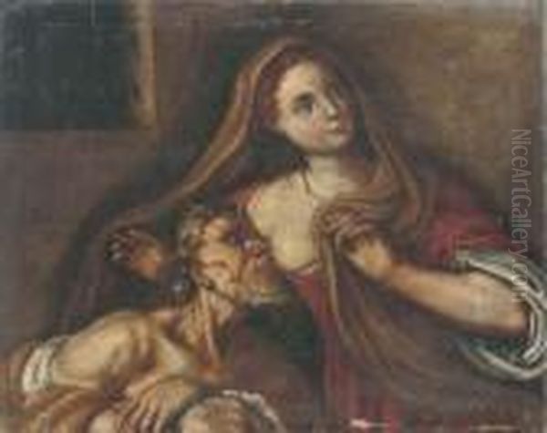 Roman Charity Oil Painting by Antonio Amorosi