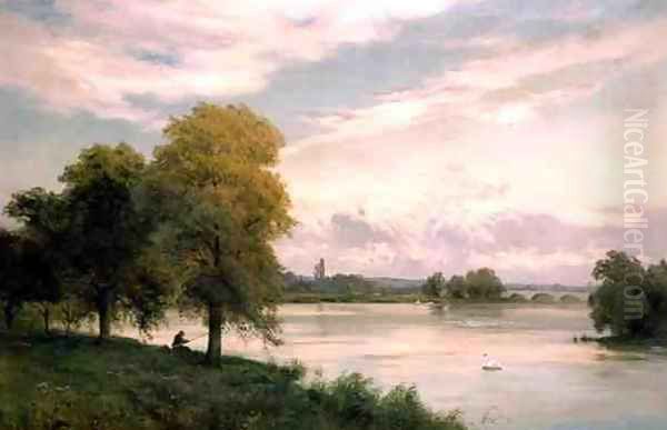 Walton on the Thames Oil Painting by Alfred de Breanski