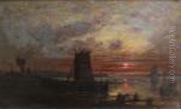 Soleil Couchant Oil Painting by Auguste-Paul-Charles Anastasi