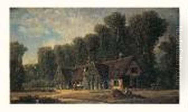 Le Cottage Oil Painting by Auguste-Paul-Charles Anastasi