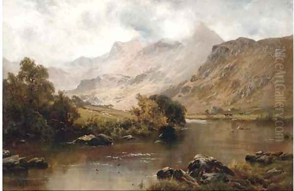 Tan-y-Bwlch, Capel Curig, North Wales Oil Painting by Alfred de Breanski