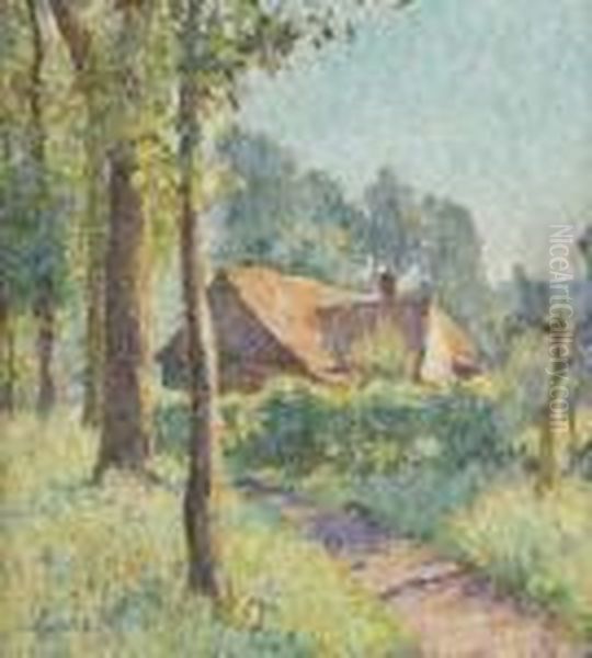 Maison Sous Les Arbres Oil Painting by Emile Ancelet