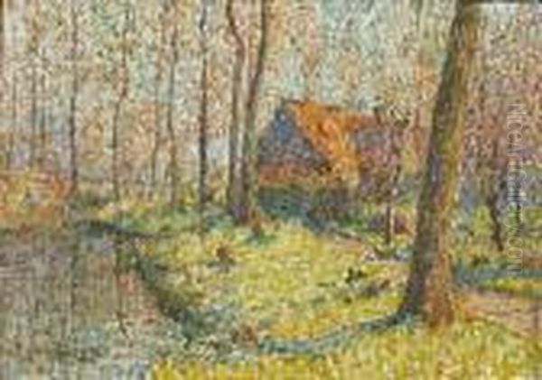 Paysage Pointilliste Oil Painting by Emile Ancelet