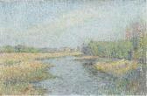 Les Marais De Santes, Printemps Oil Painting by Emile Ancelet