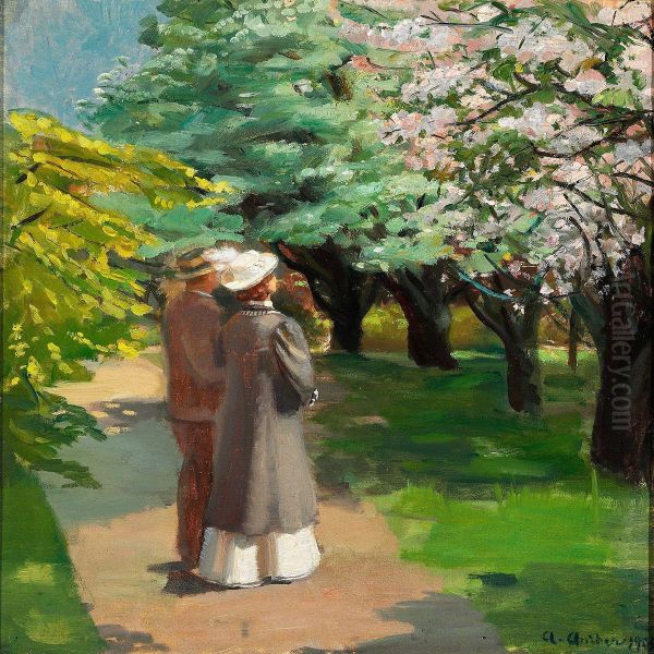 Springtime In The Park Oil Painting by Anna Ancher