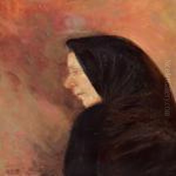 A Woman From Skagen Seen In Profile Oil Painting by Anna Ancher