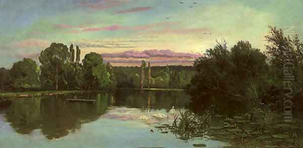 Temple Reach, Hurley Oil Painting by Alfred de Breanski