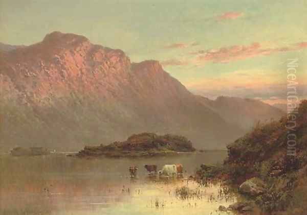 The islands near Inversnaid Oil Painting by Alfred de Breanski