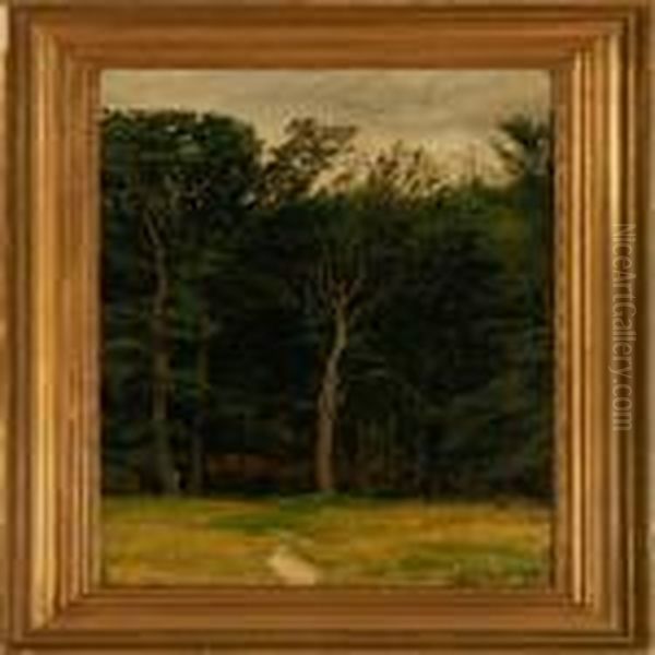 A Glade Oil Painting by Cilius Andersen