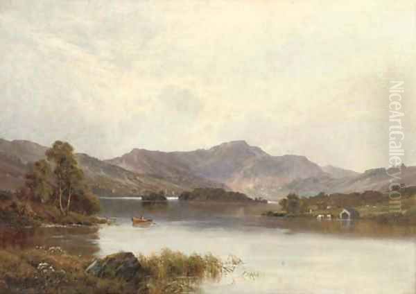 Rydal Water, Cumbria Oil Painting by Alfred de Breanski