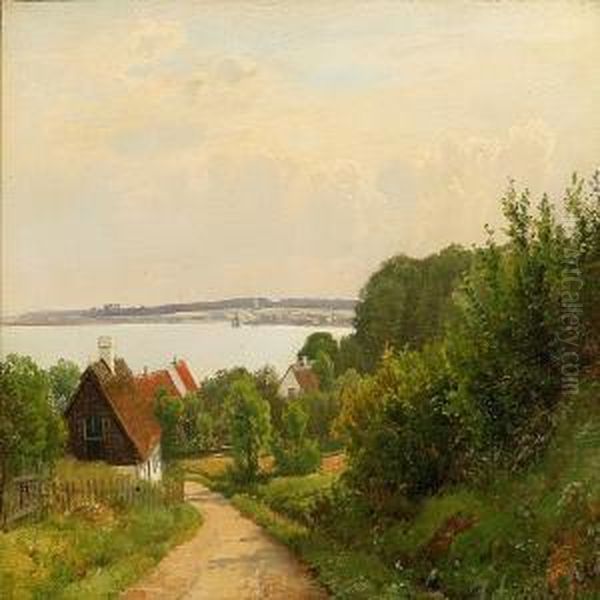 View Of A Danish Inlet Oil Painting by Anders Anderson-Lundby