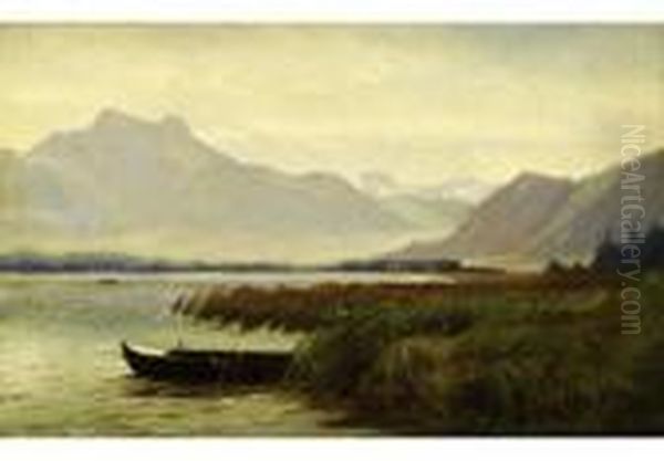 Fischerboot Am Chiemsee Oil Painting by Anders Anderson-Lundby