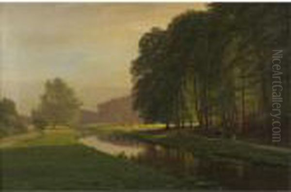 A Walk In The Park Oil Painting by Anders Anderson-Lundby