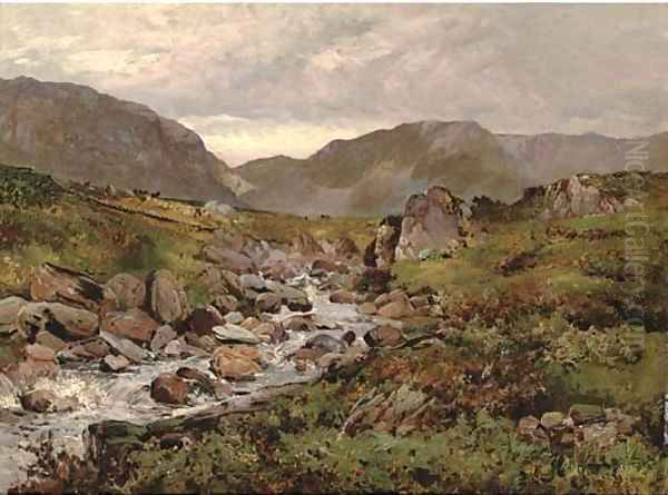 Capel Curig, North Wales Oil Painting by Alfred de Breanski