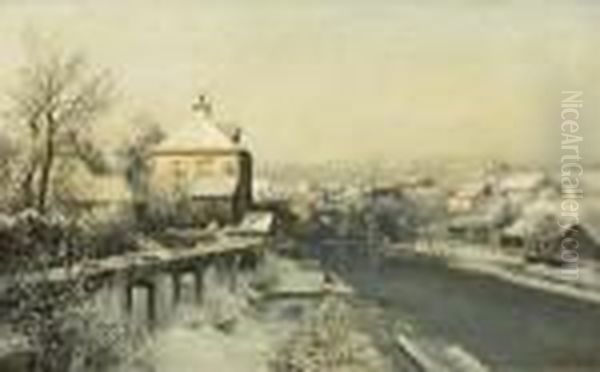 Wintermorgen Oil Painting by Anders Anderson-Lundby