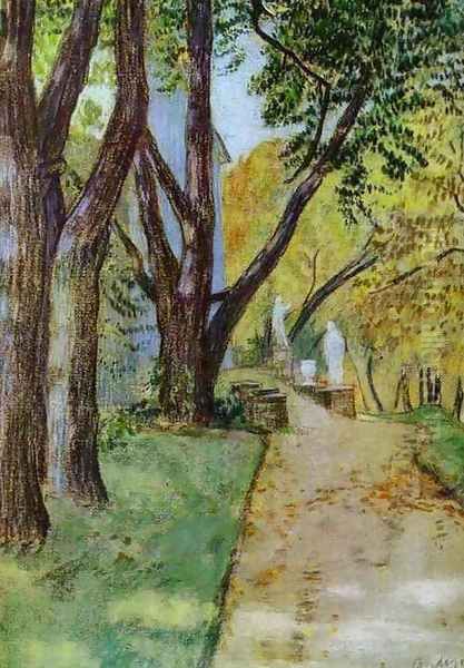 A Walk in the Park, 1904 Oil Painting by Viktor Elpidiforovich Borisov-Musatov