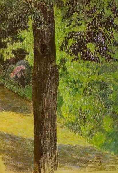 A Path in a Garden. c. 1904 Oil Painting by Viktor Elpidiforovich Borisov-Musatov