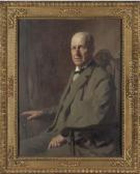 Portrait Of A Gentleman, Seated Three-quarter-length, In A Green Suit Oil Painting by James Bell Anderson