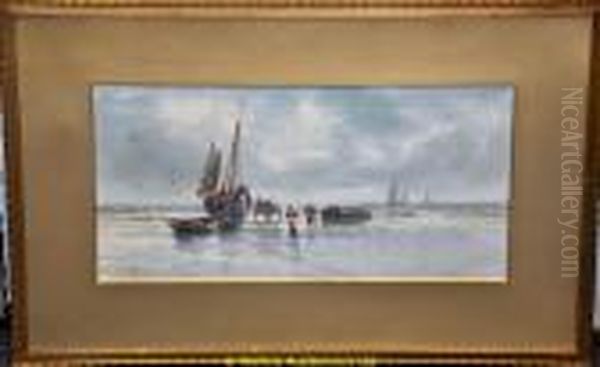 Unloading The Day's Catch Oil Painting by Robert Anderson