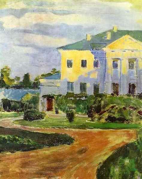 Manor House at Zubrilovka. 1903 Oil Painting by Viktor Elpidiforovich Borisov-Musatov