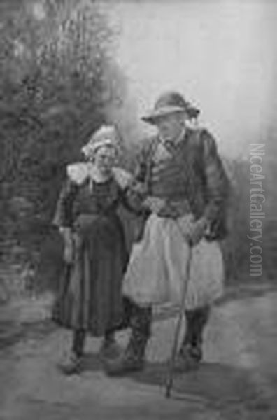 Wanderers, Brittany Oil Painting by Robert Anderson