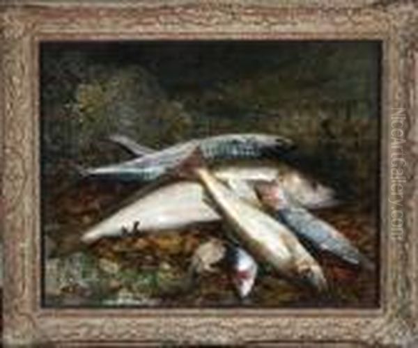 Mackerel, Herring, Whiting And Crab Oil Painting by Sophie Gengembre Anderson