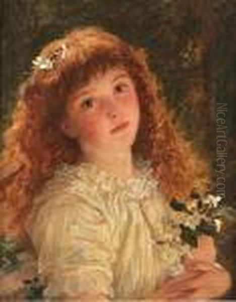 The Young Flower Girl Oil Painting by Sophie Gengembre Anderson