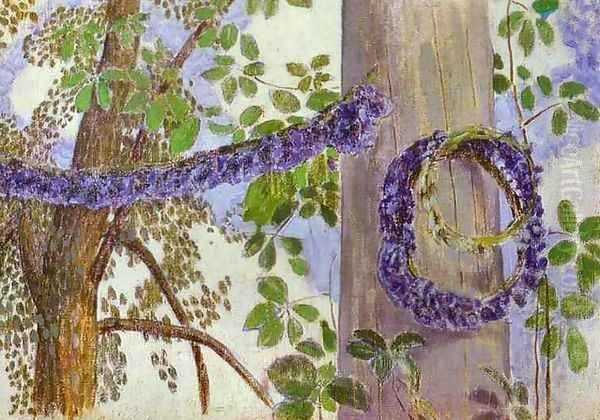 Garlands of Cornflowers, 1905 Oil Painting by Viktor Elpidiforovich Borisov-Musatov