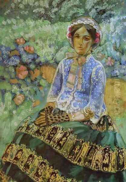 Woman in Blue, 1901-1903 Oil Painting by Viktor Elpidiforovich Borisov-Musatov