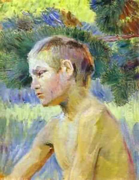 Boy Seated 1901 Oil Painting by Viktor Elpidiforovich Borisov-Musatov