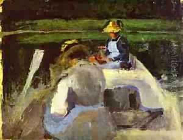 In A Boat 1892-94 Oil Painting by Viktor Elpidiforovich Borisov-Musatov