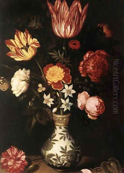 Flower Piece Oil Painting by Ambrosius the Elder Bosschaert