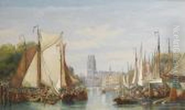 The Port Of Rotterdam Oil Painting by Henry Andrews