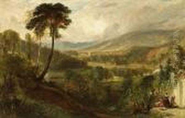 A View Near Holyrood Palace, Edinburgh Oil Painting by Henry Andrews