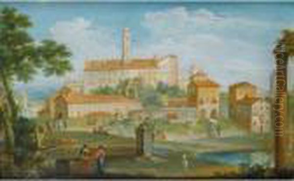 Vue Du Campo Vaccino A Rome by Paolo Anesi