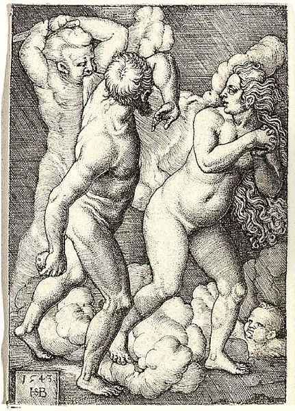 Expulsion from Paradise Oil Painting by Hans Sebald Beham