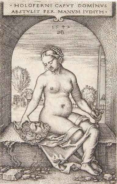 Judith seated in an Arch Oil Painting by Hans Sebald Beham