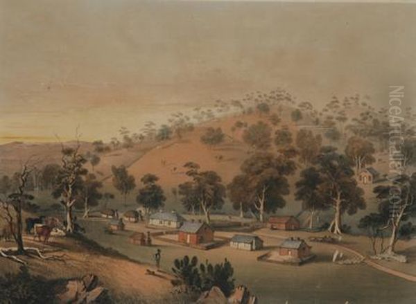 Angaston Evening Oil Painting by George French Angas