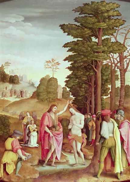 Baptism of Christ Oil Painting by Francesco Ubertini Verdi Bachiacca