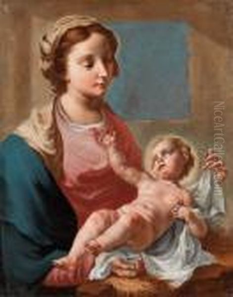 Madonna Col Bambino Oil Painting by Giuseppe Angeli