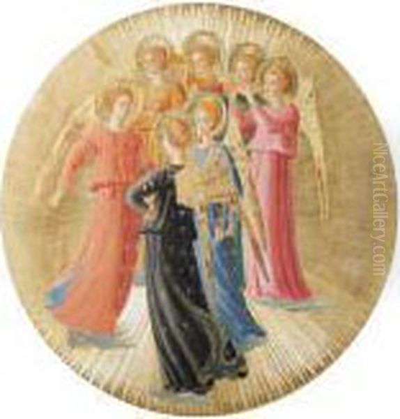 A Group Of Angels Oil Painting by Fra Angelico (Guido di Pietro)