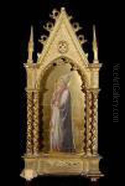 A Single Section Of An Alterpiece Depicting A Bishop (st. Zenobius) Oil Painting by Fra Angelico (Guido di Pietro)