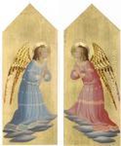 An Angel In Adoration; And An Angel In Adoration Oil Painting by Fra Angelico (Guido di Pietro)