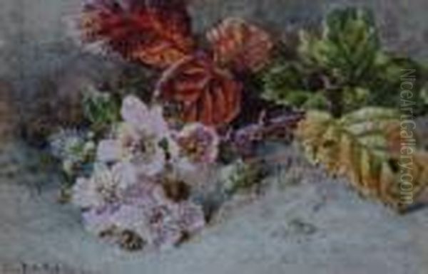 No 4 Bramble Blossom Oil Painting by Helen Cordelia Coleman Angell