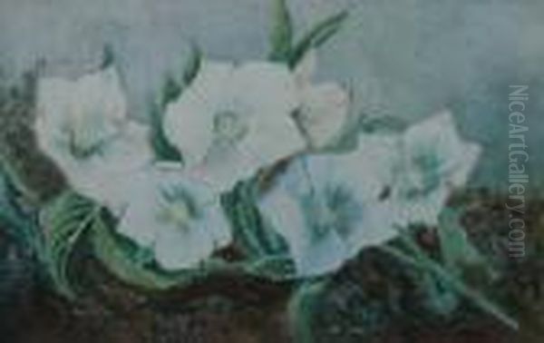 Still Life Of White Flowers Oil Painting by Helen Cordelia Coleman Angell