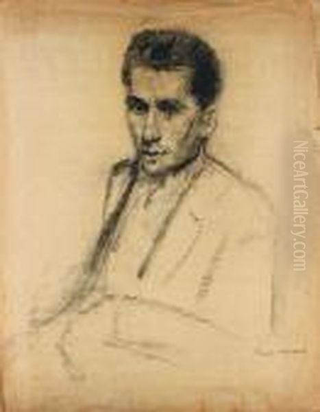 Portrait De Dimitri Snegaroff Oil Painting by Francois Angiboult