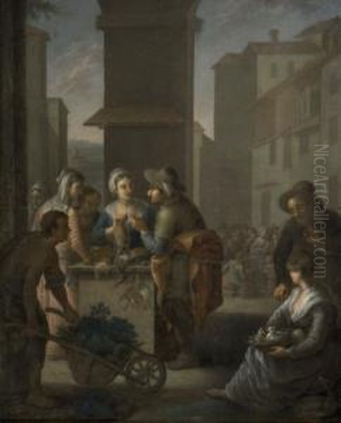 Scena Di Mercato Oil Painting by Pieter Angillis