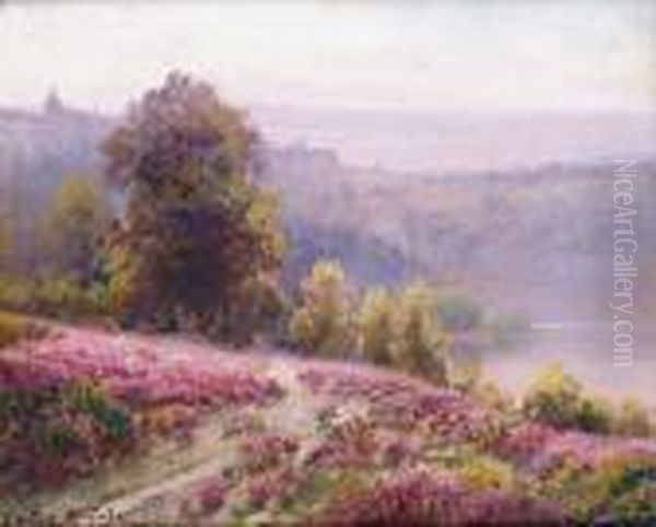 Paysage Aux Bruyeres Oil Painting by Gaston Anglade