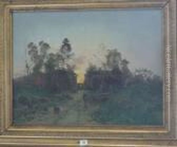 Paysage Au Crepuscule Oil Painting by Gaston Anglade