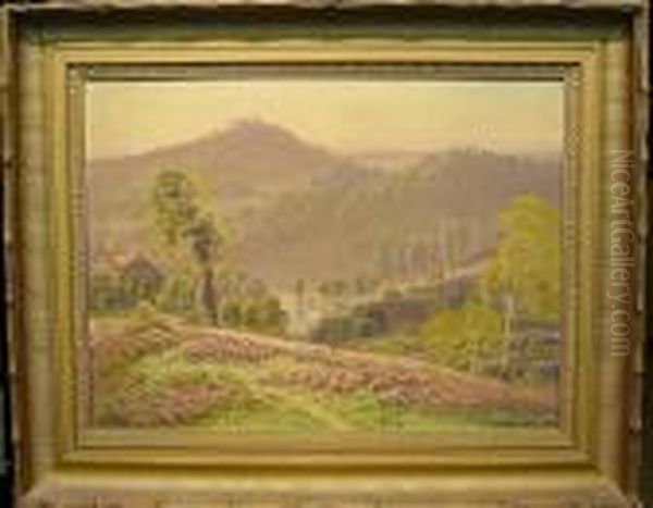 Valley Landscape Oil Painting by Gaston Anglade